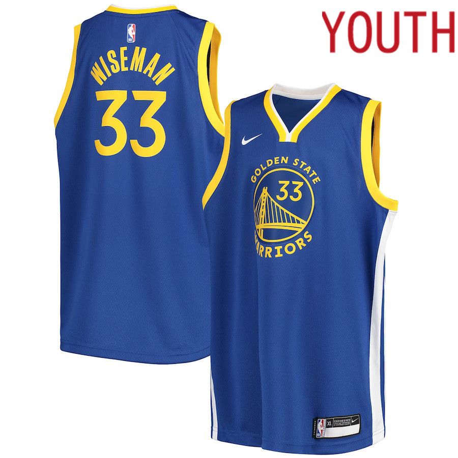 Youth Golden State Warriors #33 James Wiseman Nike Roya Swingman NBA Jersey